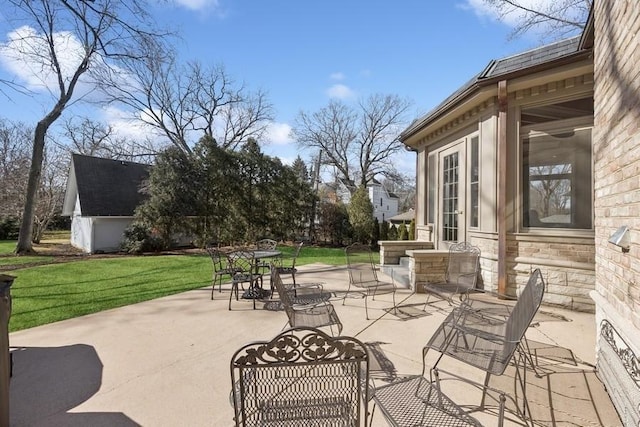 view of patio featuring outdoor dining space