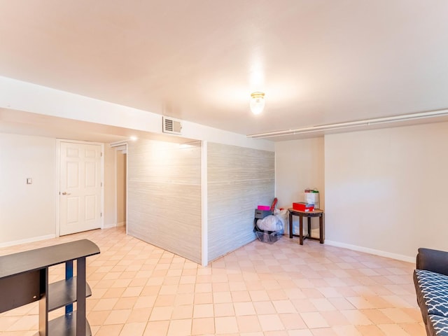 interior space featuring visible vents and baseboards