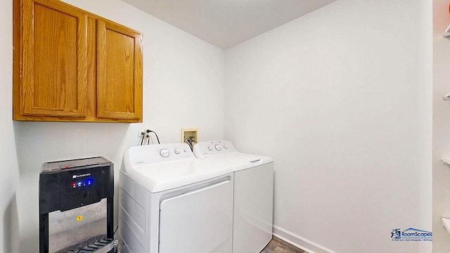 950 Donnelly Pl, Mchenry, IL 60050 - laundry area with cabinet space, washing machine and clothes dryer, and wood finished floors