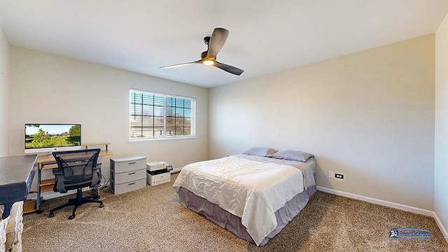 950 Donnelly Pl, Mchenry, IL 60050 - carpeted bedroom featuring a ceiling fan and a desk