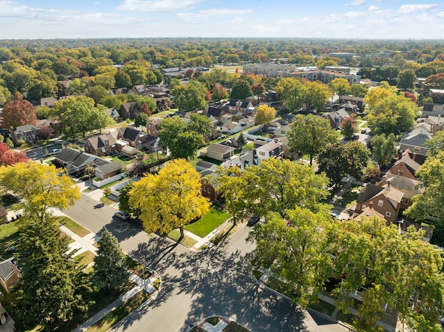 aerial view with a residential view