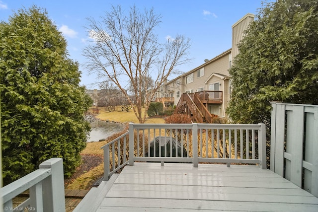 deck with stairway