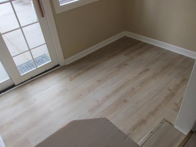 details featuring wood finished floors and baseboards