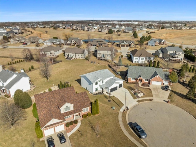 aerial view with a residential view