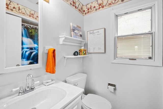 bathroom featuring toilet and vanity