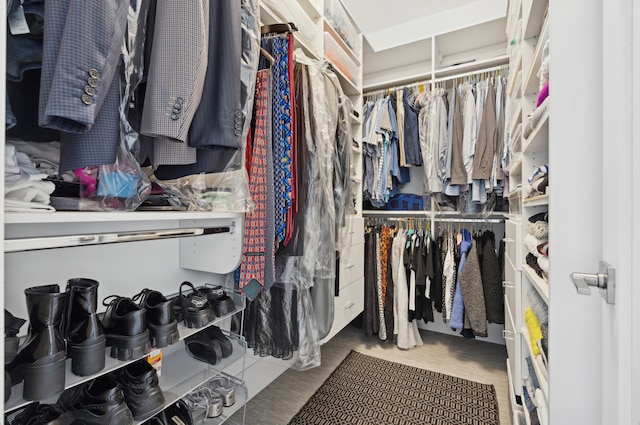 view of walk in closet