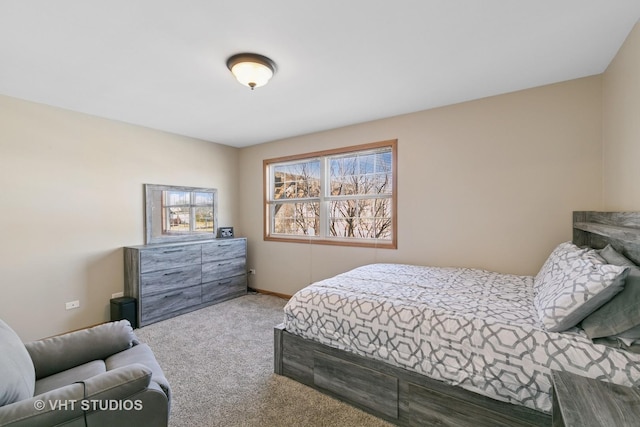 bedroom featuring carpet