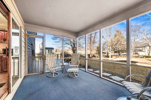 view of unfurnished sunroom