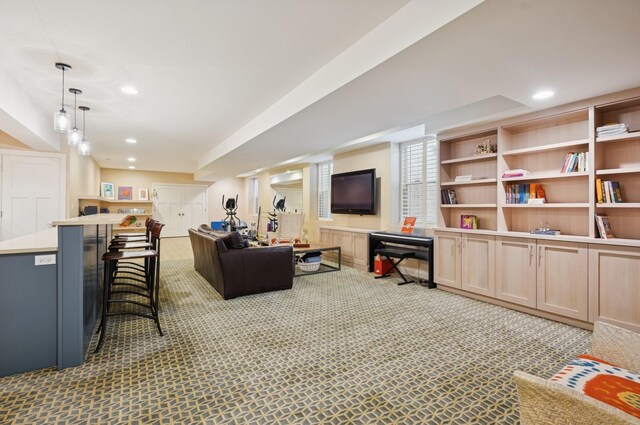 384 Provident Ave, Winnetka, IL 60093 - living room featuring carpet and recessed lighting