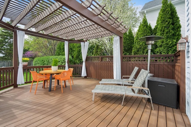 384 Provident Ave, Winnetka, IL 60093 - wooden terrace featuring outdoor dining space and a pergola