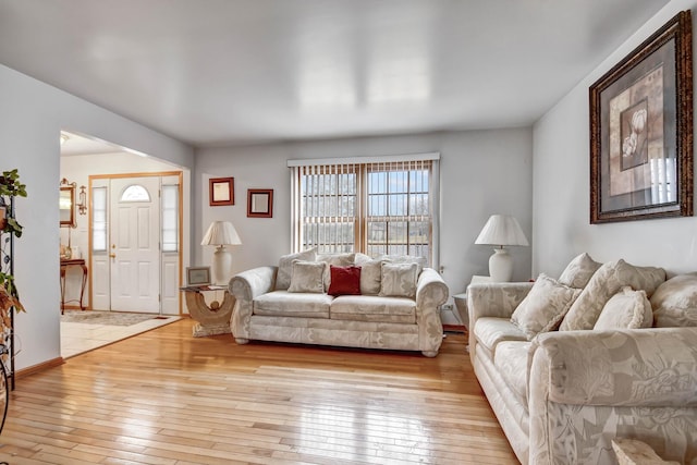 living room featuring light wood finished floors