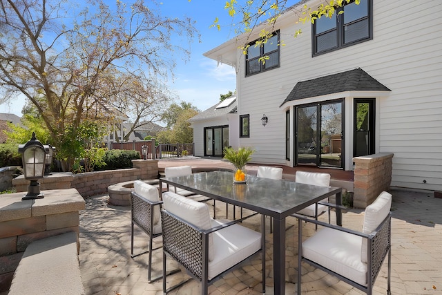 view of patio / terrace with fence and outdoor dining space