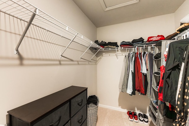 1125 Juniper Dr, Sycamore, IL 60178 - spacious closet featuring attic access and light carpet