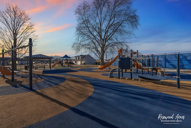 communal playground with a gazebo