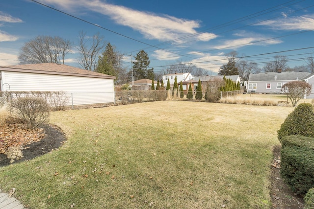 view of yard with fence