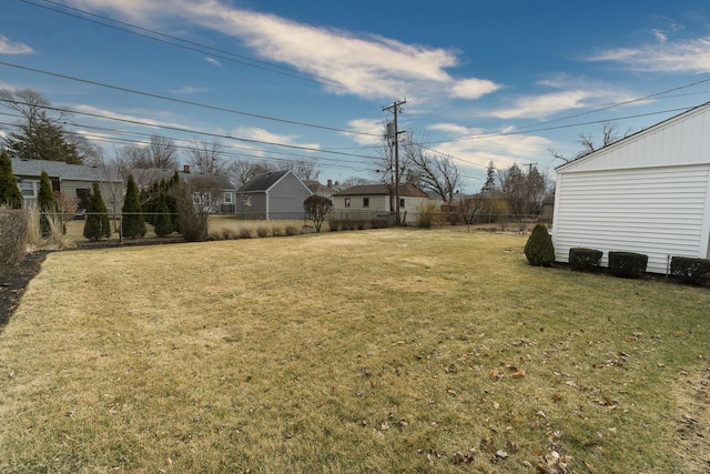 view of yard with fence