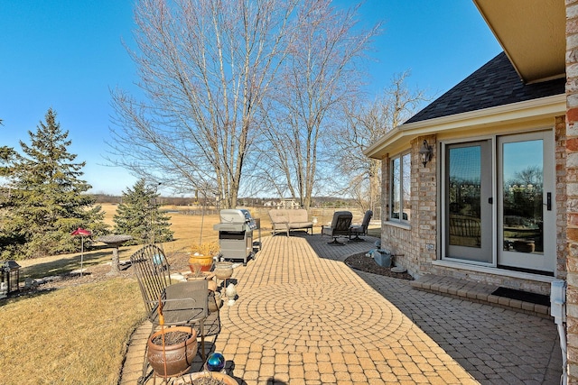 view of patio with grilling area