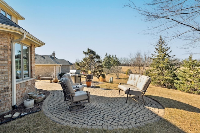 view of patio with grilling area