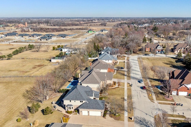 birds eye view of property with a residential view