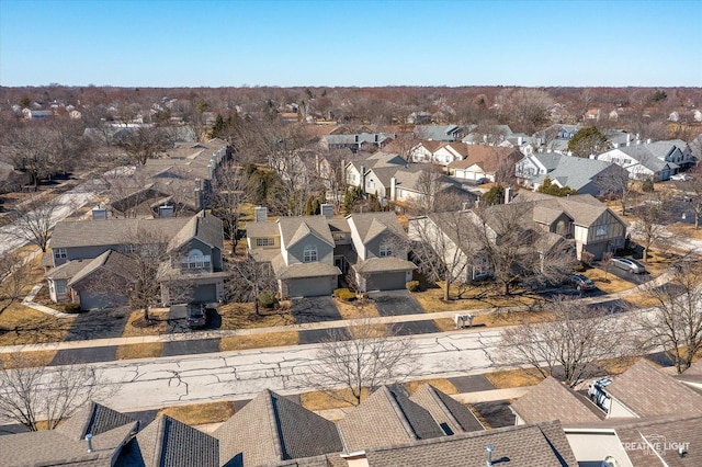 aerial view with a residential view