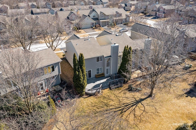 drone / aerial view with a residential view