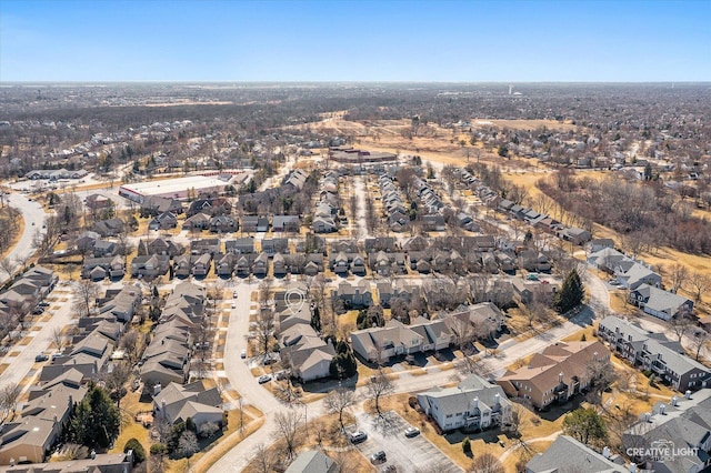 bird's eye view featuring a residential view