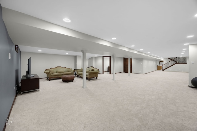 interior space featuring recessed lighting