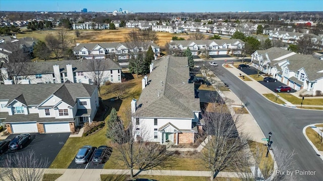 aerial view with a residential view