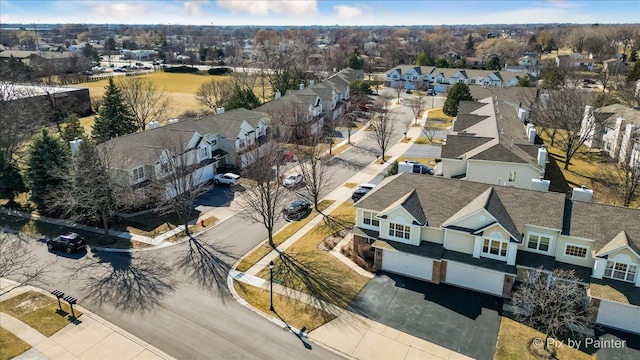 aerial view with a residential view