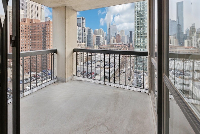 balcony with a view of city