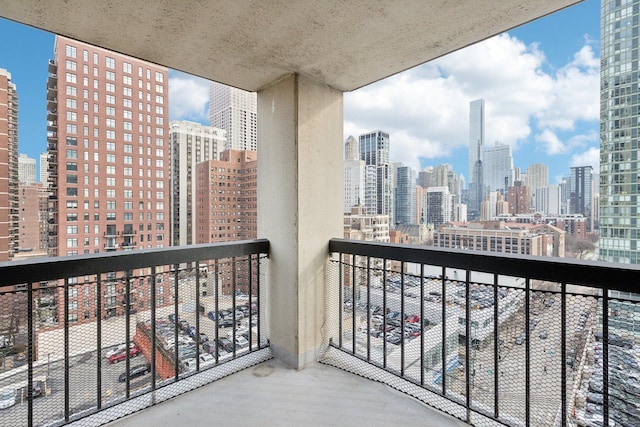 balcony featuring a view of city