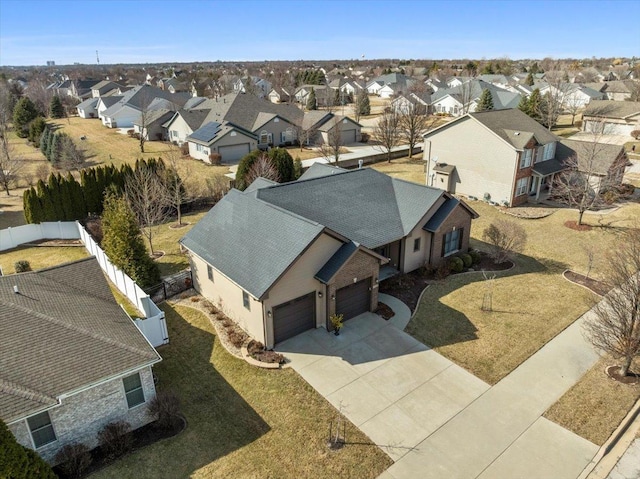 bird's eye view with a residential view