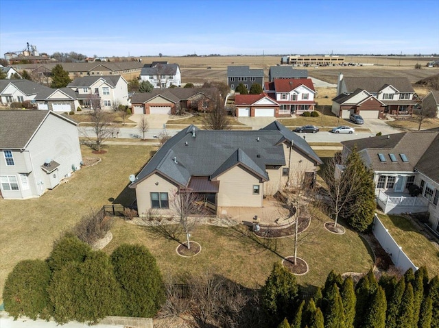 aerial view with a residential view