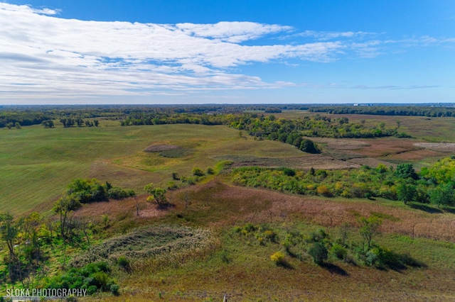 bird's eye view with a rural view