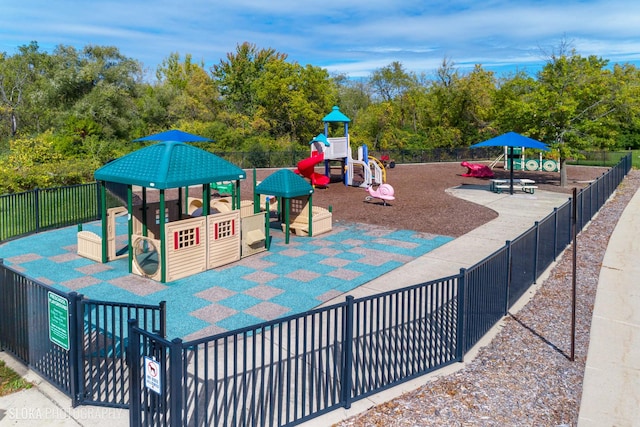 communal playground with fence