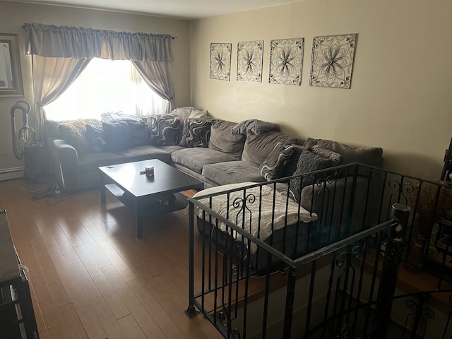 living area featuring wood finished floors