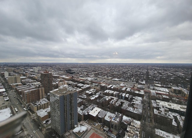 drone / aerial view featuring a city view