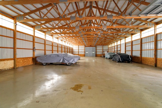 garage featuring metal wall