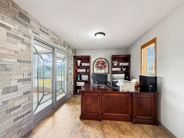 office area with plenty of natural light