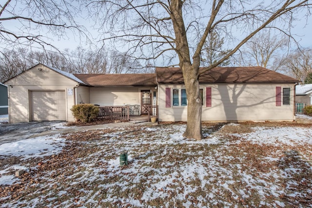 single story home with a garage