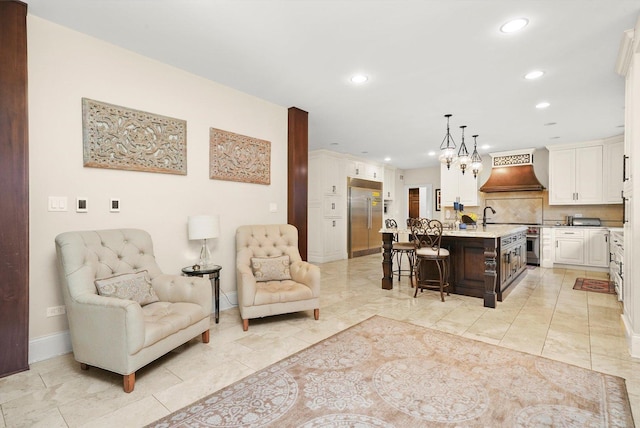 11735 Orchard St, Willow Springs, IL 60480 - living area with baseboards and recessed lighting