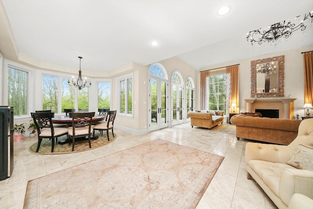 11735 Orchard St, Willow Springs, IL 60480 - sunroom / solarium with french doors and an inviting chandelier