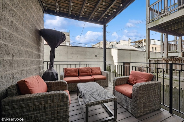 exterior space featuring an outdoor hangout area