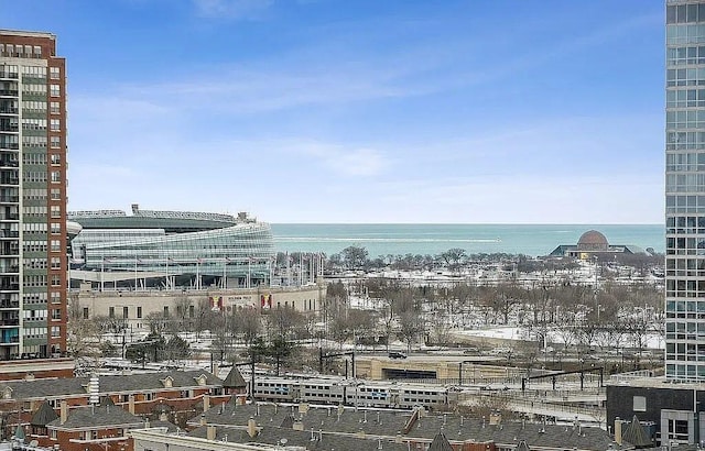 city view with a water view