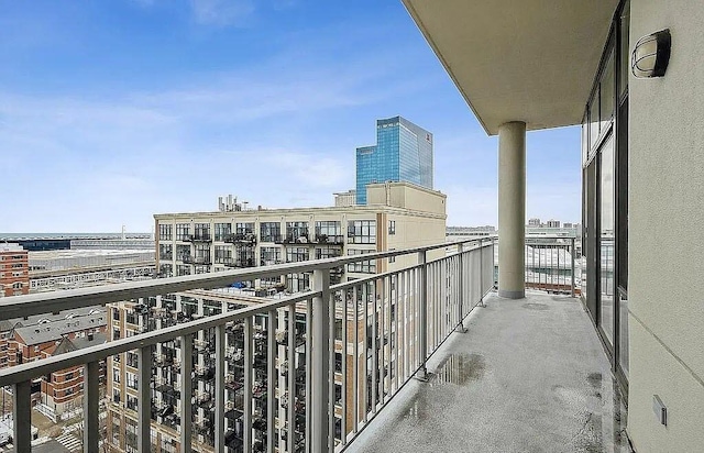 balcony with a city view