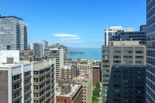 view of city with a water view