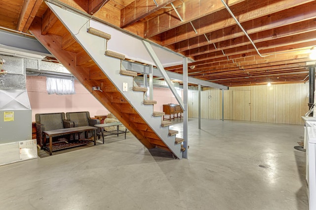 basement with stairway