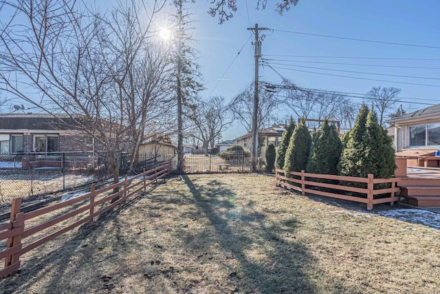 view of yard featuring fence