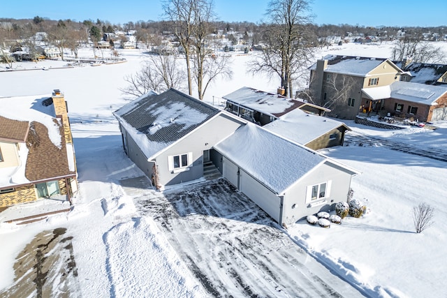 view of snowy aerial view