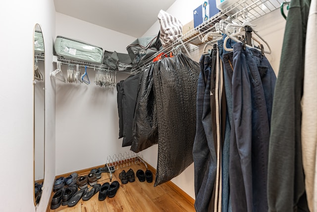 spacious closet with wood finished floors